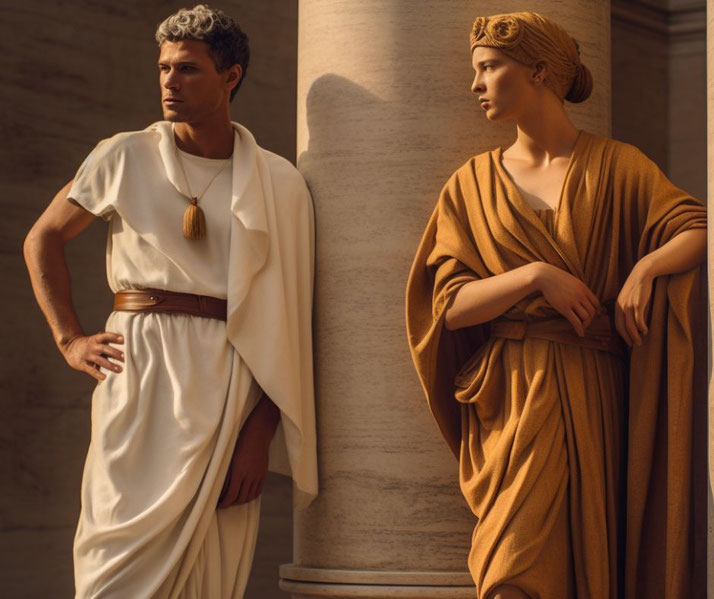 Roman citizens wearing togas
