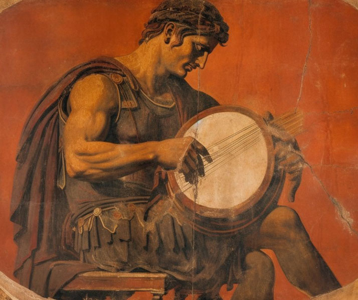 Achilles playing a lyre