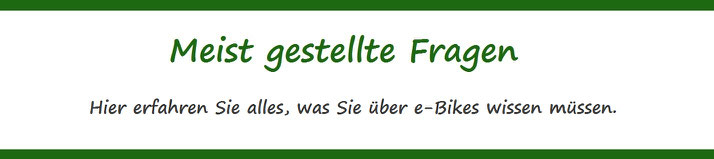 e-Bike FAQ meiste gestellte Fragen zu e-Bikes