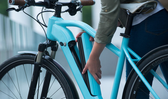 Der integrierte Akku Bosch Power Tube für e-Bikes