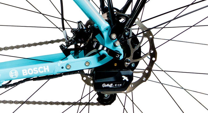 Die Rohloff Speedhub E-14 500/14 Nabenschaltung bietet eine besonders große Range an Gängen