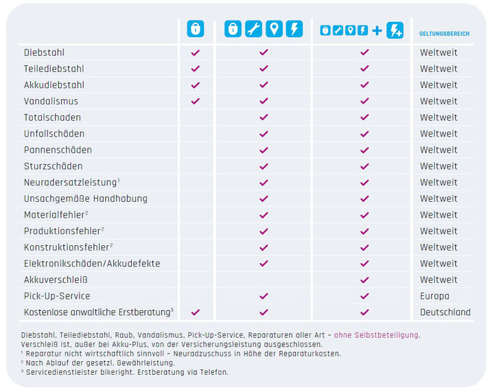Die Leistungen der enra e-Bike Versicherung
