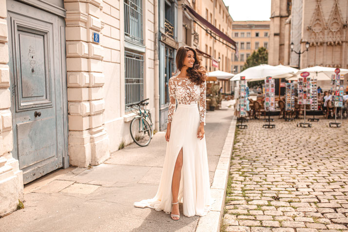 ludivine guillot robe de mariée lyon dentelle mikado