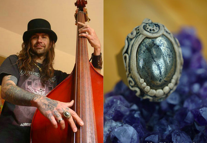 Spanish musician Mauricio with ChaNoJa Pyrite statement ring