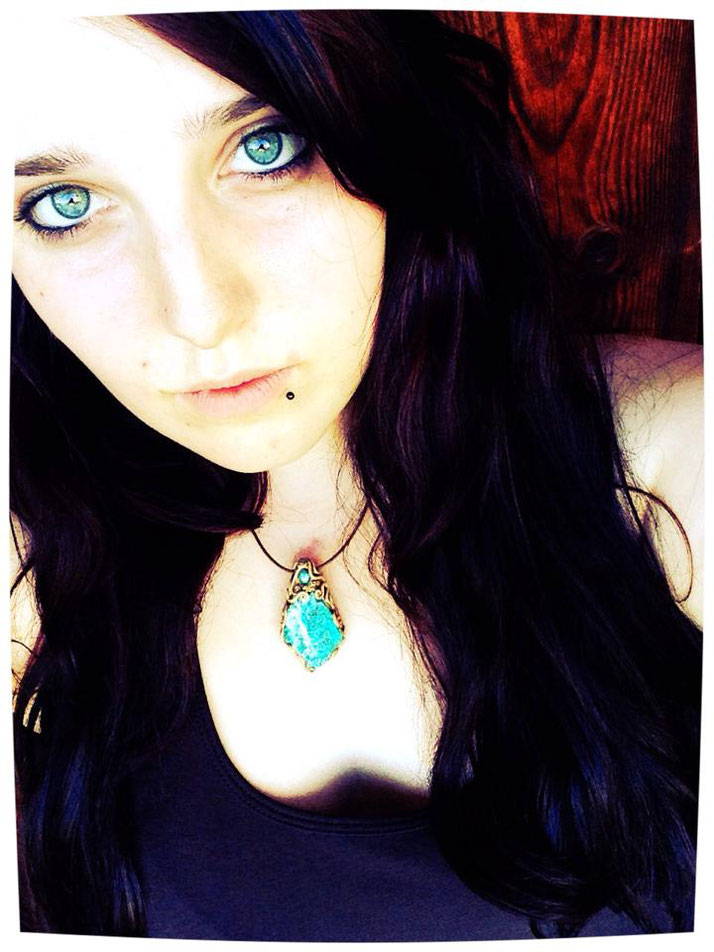 Yasmina from Switzerland - her eyes are perfectly matching the pendant!!