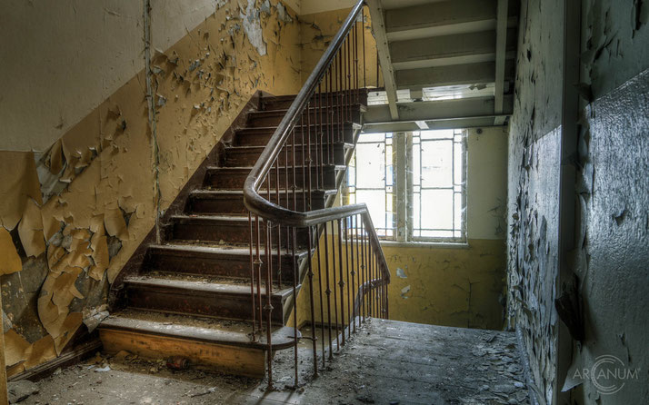 Stairs in an abandoned courthouse in Northern Germany