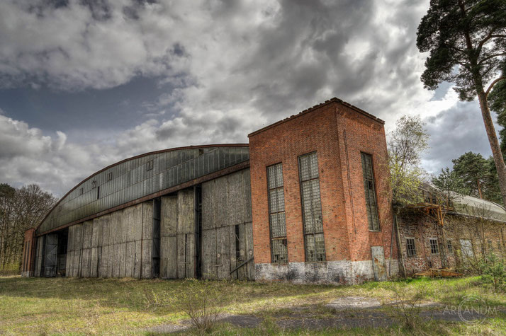 Hangar of an abandoned Soviet airfield in Eastern Germany