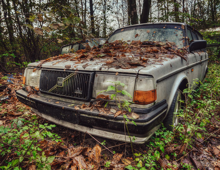 Graveyard of Volvos in Denmark