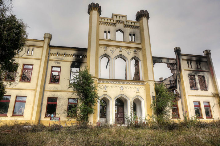 Burned down castle in Eastern Germany