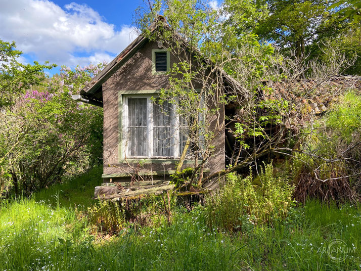 Small abandoned hut in the mountains of Germany