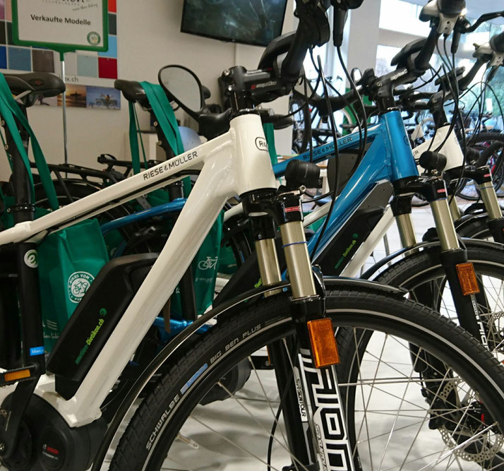 Riese und Müller Elektrovelos in der e-motion e-Bike Welt Dietikon