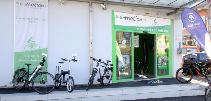 Im Shop in Bern können Sie sich viele verschiedene City e-Bikes ansehen