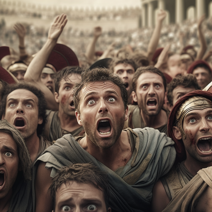 Angry Roman crowd