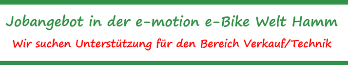 Jobangebote e-motion e-Bike Welt Hamm