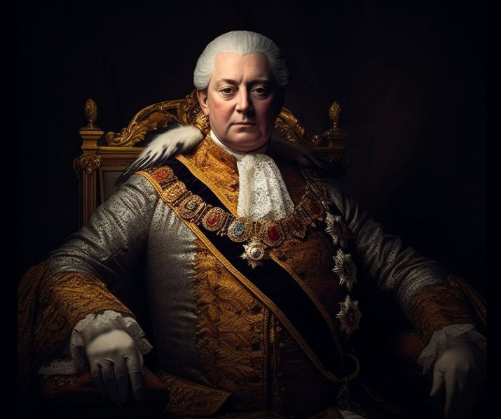 A regal portrait of King Louis XVI, capturing the essence of the last Bourbon monarch