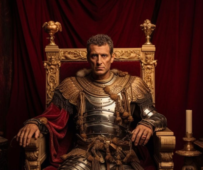 Emperor Claudius on a throne