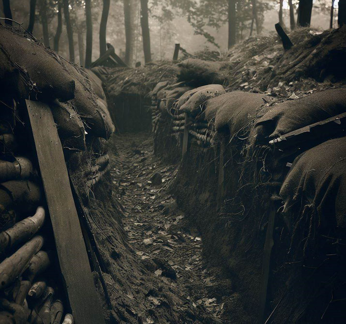 Empty WWI trench