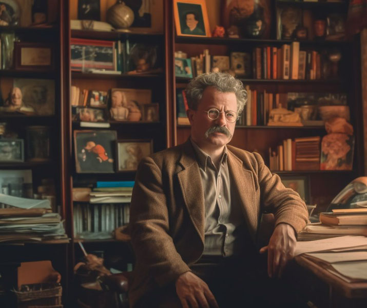Trotsky in his study