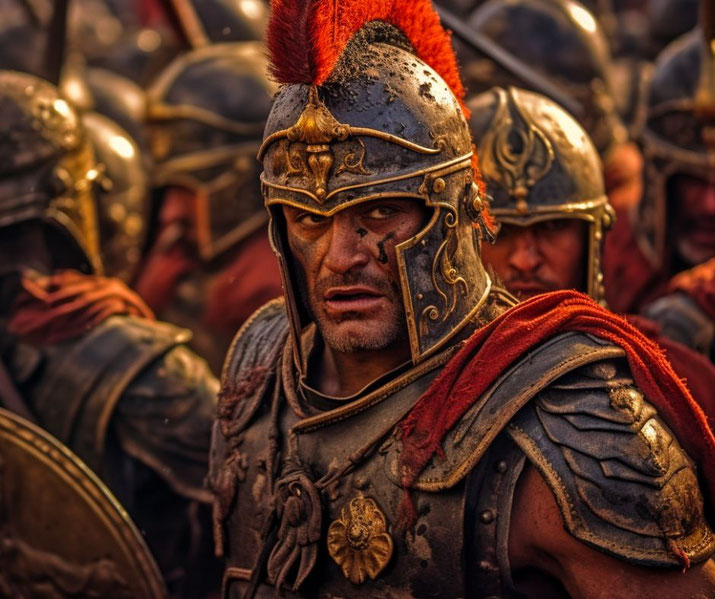 Roman general being acclaimed "Imperator" by his troops