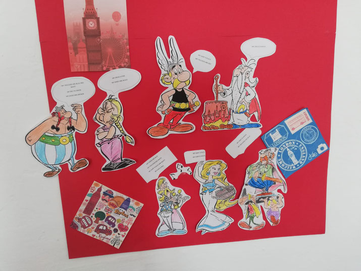 ARTÍSTICA EN INGLÉS. La maestra LAURA IGLESIA VENTURA ha colaborado en el proyecto impartiendo una clase de artística en inglés sobre vestimenta de Asterix y Obelix. SAN FRANCISCO DE OLIVENZA, 1º y 2º de Primaria. 