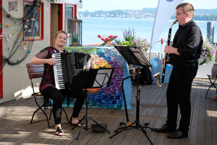Auf dem Kirchenschiff "ehemalige Fähre Konstanz" - Landesgartenschau Baden-Württemberg in Überlingen am Bodensee 