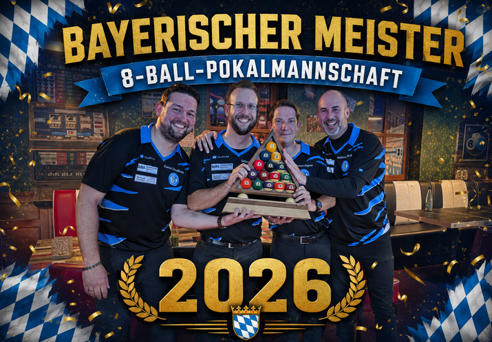 Die erfolgreiche Pokalmannschaft des BSV Ergolding: Daniel Drexlmeier, Sebastian Führitz, Thomas Aigner und Waldemar Rung sicherten sich in Dingolfing den Bayerischen Meistertitel und die Qualifikation zur Deutschen Meisterschaft.