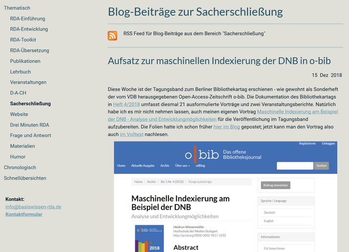 Die neue Kategorie "Sacherschließung" im Blog