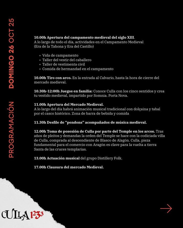 Programa de la Recreacion Historica de Culla
