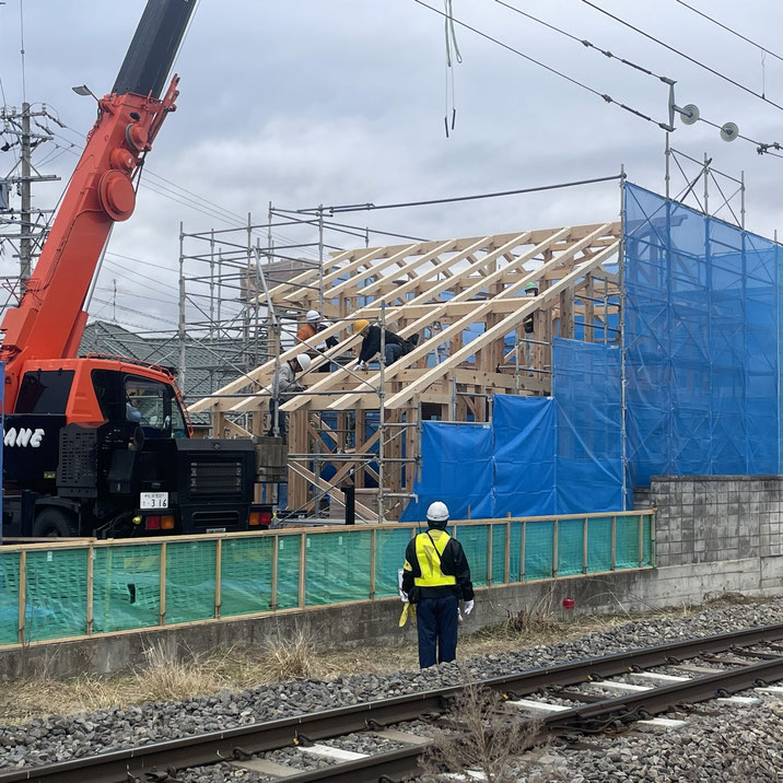 長野県　松本市　安曇野市　建築設計事務所　建築家　news設計室　丸山和男　住宅設計　設計監理　穂高の家Ⅱ　建て方