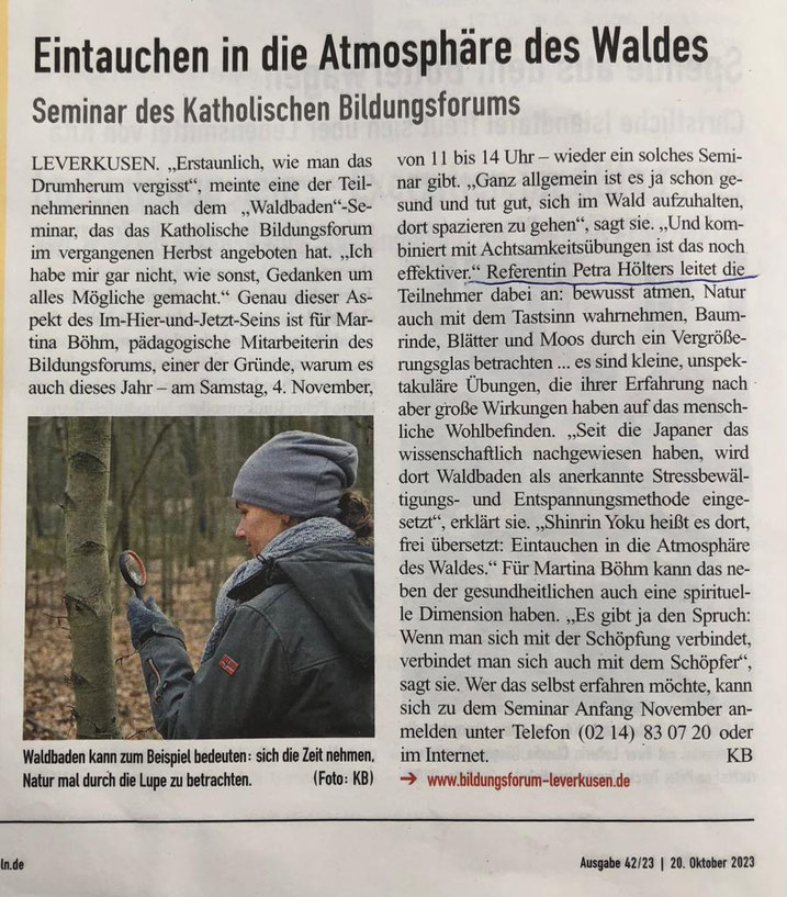 Kirchenzeitung für das Erzbistum Köln 20.10.2023