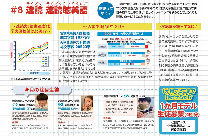 アトムズ,小学生,宮城県石巻市,速読,速読聴英語