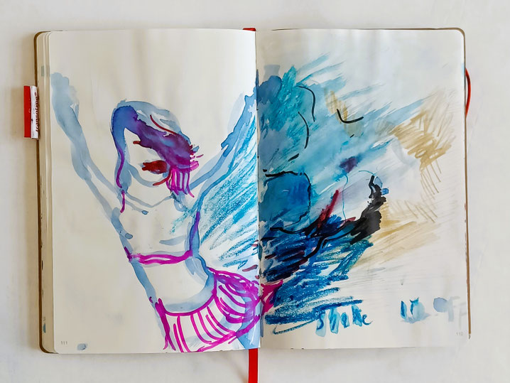 SKETCHBOOK 2023. Shake it off. Series of colour drawings