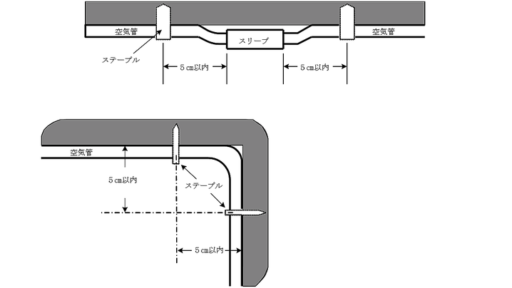 差動式分布型（空気管式）感知器の固定方法