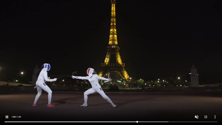 vidéo, escrime, fleuret, élégance, Paris, Tour Eiffel