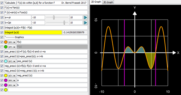 Integralberechnung mit Graphing Calculator 3D