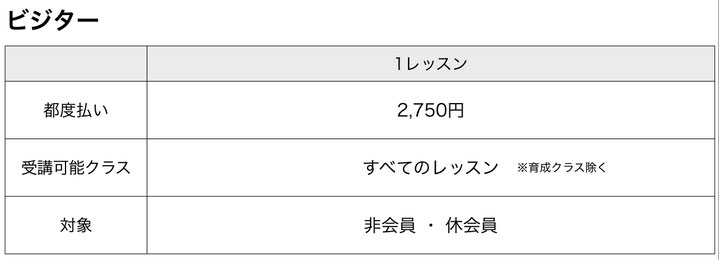 大人の方にも人気ビジター価格でダンスを楽しむこともできます。1レッスン2750円で非会員の方もご受講いただけます。