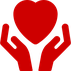 Pflegenest Krabbelkäfer Icon "Hände mit Herz" für die liebevolle Betreuung der Kinder
