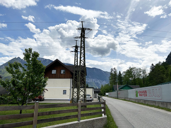 Bad Goisern, Steeg, Welterbe, Kraftwerk, Speiseleitung, Gosauwerke, Gittermasten, Hochspannungsleitung, Stern & Hafferl