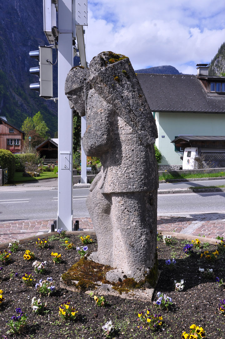 Kremsmünsterer Konglomerat, weiße Nagelfluh, Quartär, Schotter, Skulptur, Födisch, Hallstatt, Welterbe,