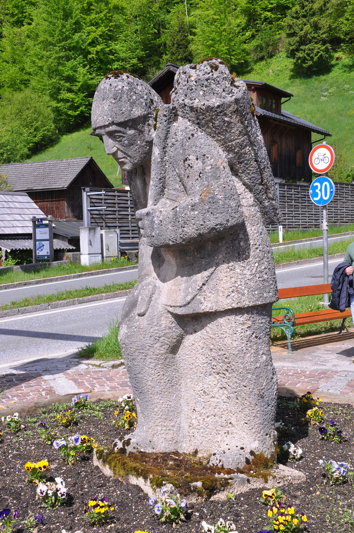 Kremsmünsterer Konglomerat, weiße Nagelfluh, Quartär, Schotter, Skulptur, Födisch, Hallstatt, Welterbe,