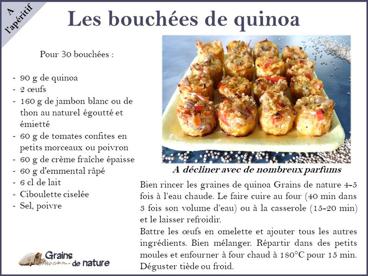 Quinoa revisité en de délicieuses bouchées pour l'apéritif