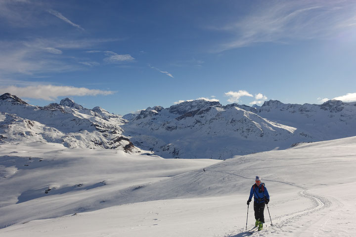 Skitour, Bivio, Julierpass, Graubünden, Schweiz, Piz Surparé, NE-Flanke, Nordostflanke