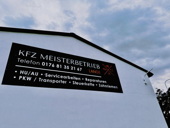 KFZ Meisterbetrieb Lange – Werkstattschild