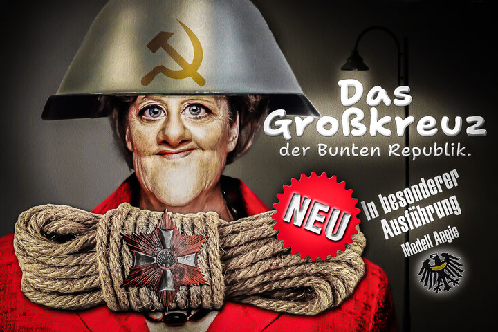 CDU, Angela Merkel, Großkreuz, BRD, Politik, Satire