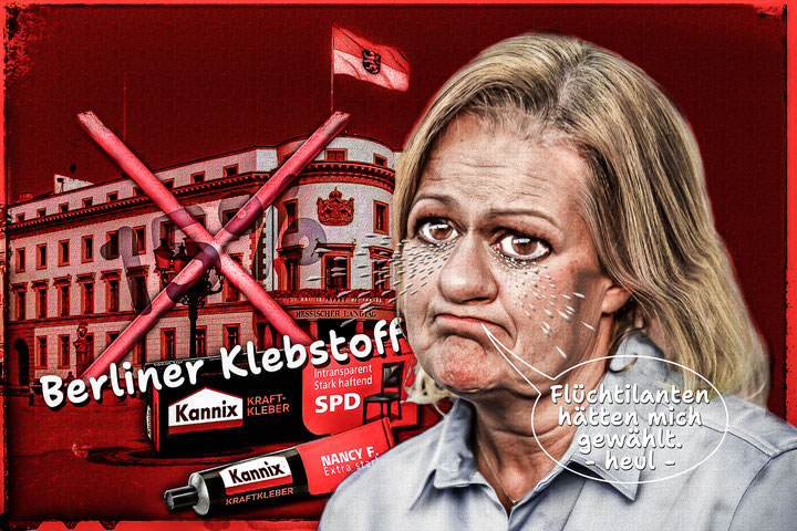 Nancy Faeser, SPD, Hessen, Wahl, Innenministerium,Flüchtlinge, Politik, Satire, Satiricon