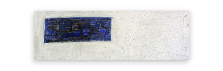 The BHT - Blu I, 2012, acrylic, marble, resin, gold on canvas, 132x42 cm