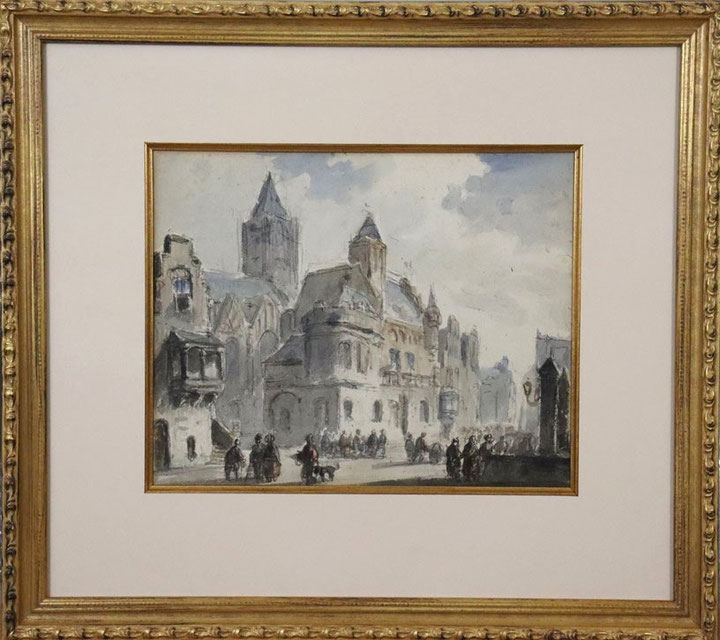te_koop_aangeboden_een_romantisch_stadsgezicht_van_cornelis_springer_1817-1891_hollandse_school_19de_eeuw