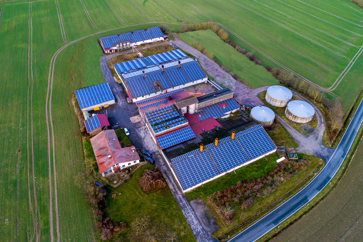Unsere Photovoltaikanlagen am Standort Altenheerse. Foto: Frank Spiegel