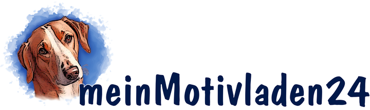 Logo meinMotivladen24 - mit unserem Hund Bella, eine Savebracke