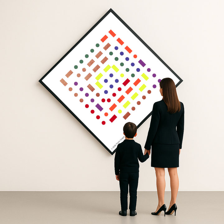 Acrylic painting on canvas by Paolo Grassi, from the series From "0" to Infinity, museum-scale conceptual work